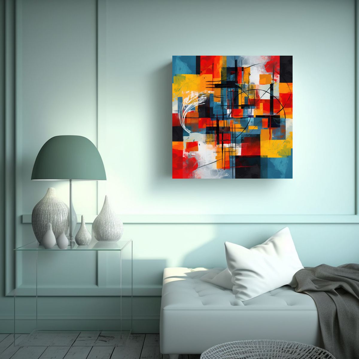 GENERICO - Cuadro Abstracto Con Diseño Impactante En Lienzo 70x70 Cm