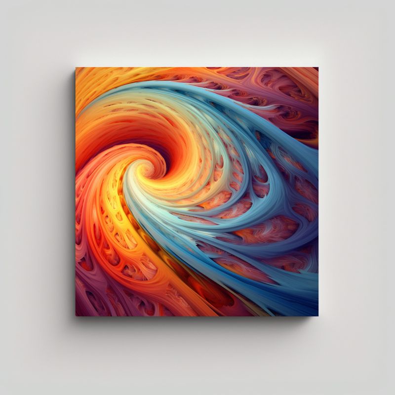 GENERICO - Lienzo Fotografía Estética Fractal Para 90x90 Cm