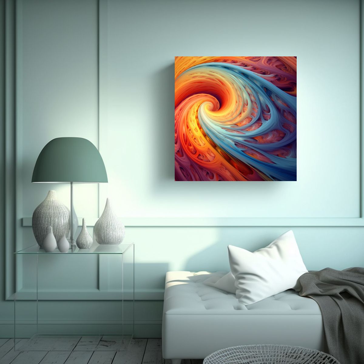 GENERICO - Lienzo Fotografía Estética Fractal Para 80x80 Cm