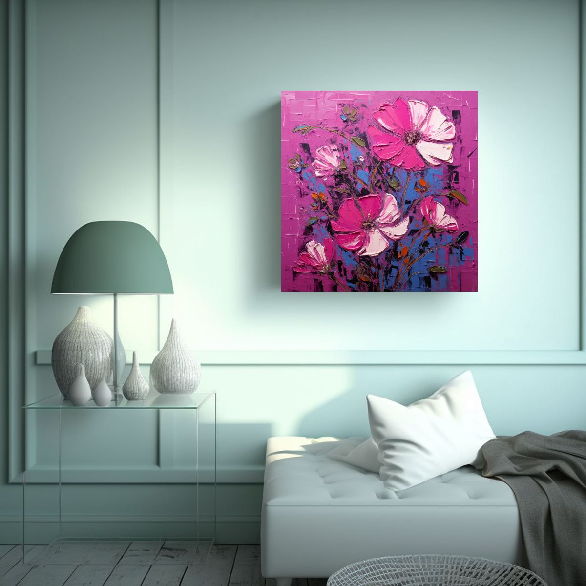 GENERICO - Lienzo Tela Sublimada Interiores A Magenta Colors 70x70 Cm