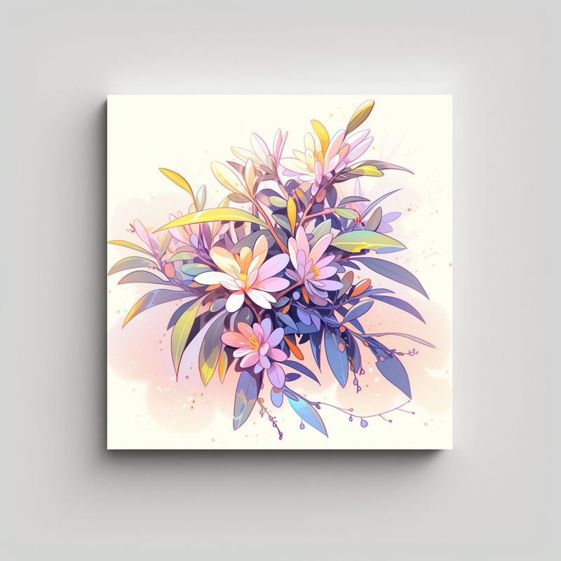 GENERICO - Pintura Decorativa En Colores Pastel De Un Árbol 90x90 Cm