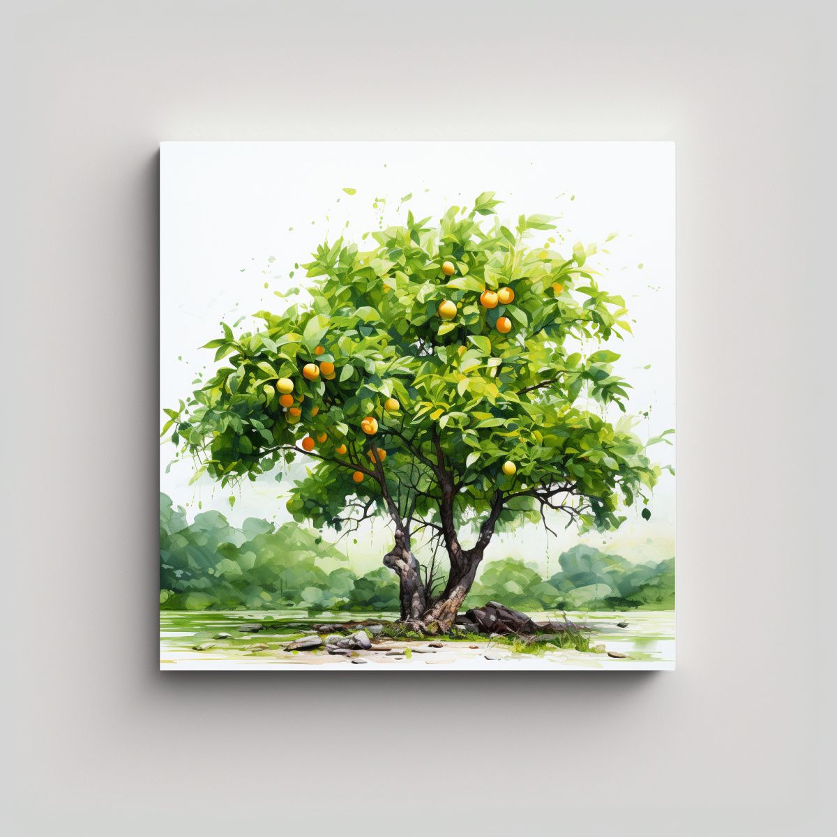 GENERICO - Tela En Bastidor Composición Dinámica De Un 50x50 Cm