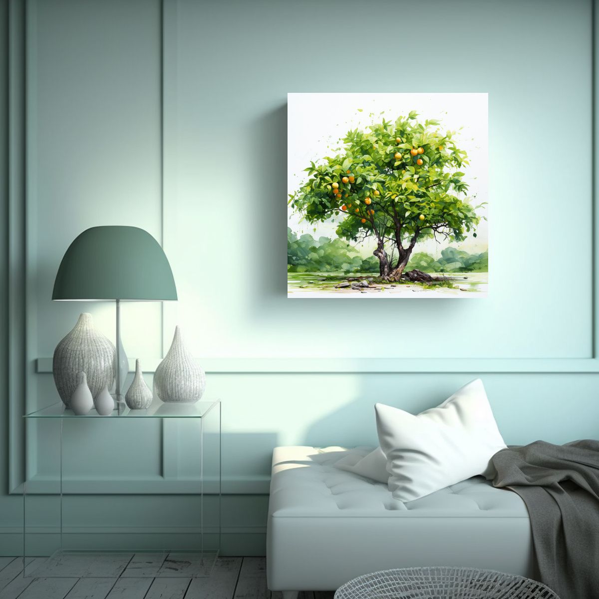 GENERICO - Tela En Bastidor Composición Dinámica De Un 50x50 Cm