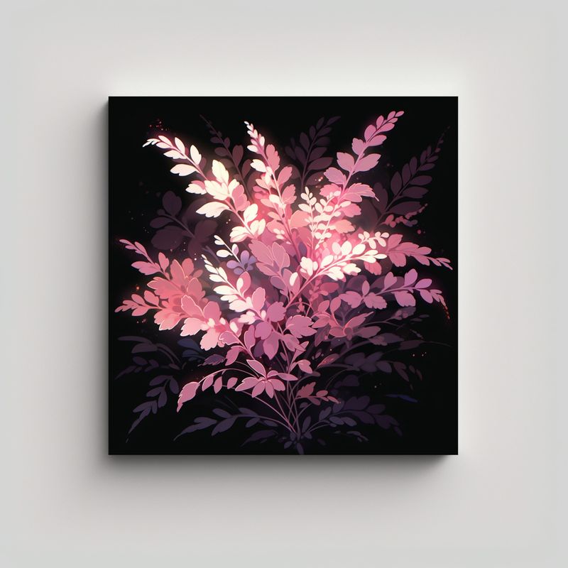 GENERICO - Cuadro Colores Luminosa En Blanco Y Rosa, 70x70 Cm