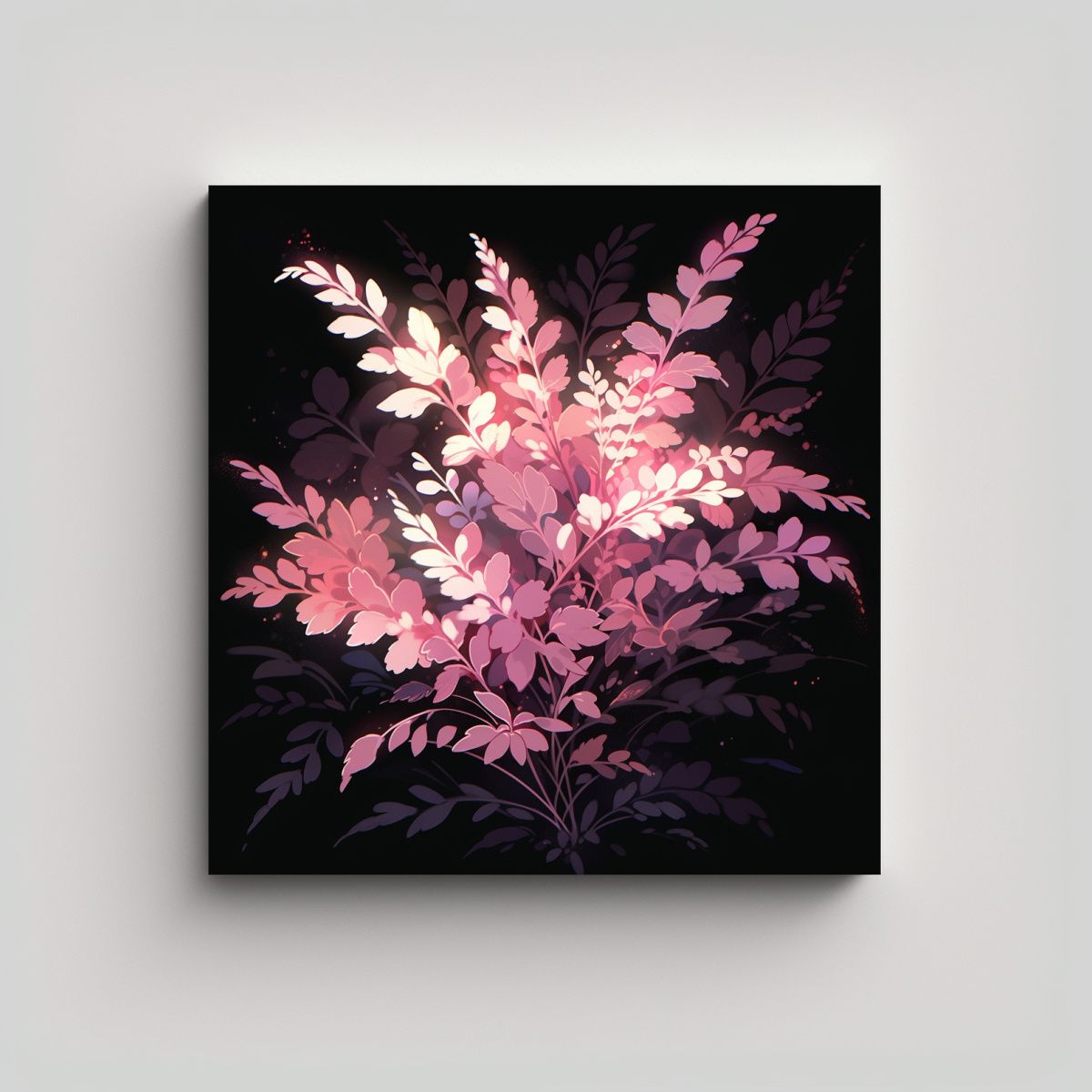 GENERICO - Cuadro Colores Luminosa En Blanco Y Rosa, 50x50 Cm