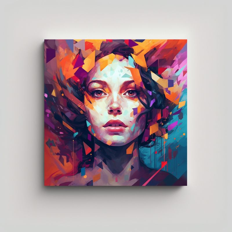 GENERICO - Pintura Decorativa: Rostro De Mujer Cubierto Con 60x60 Cm