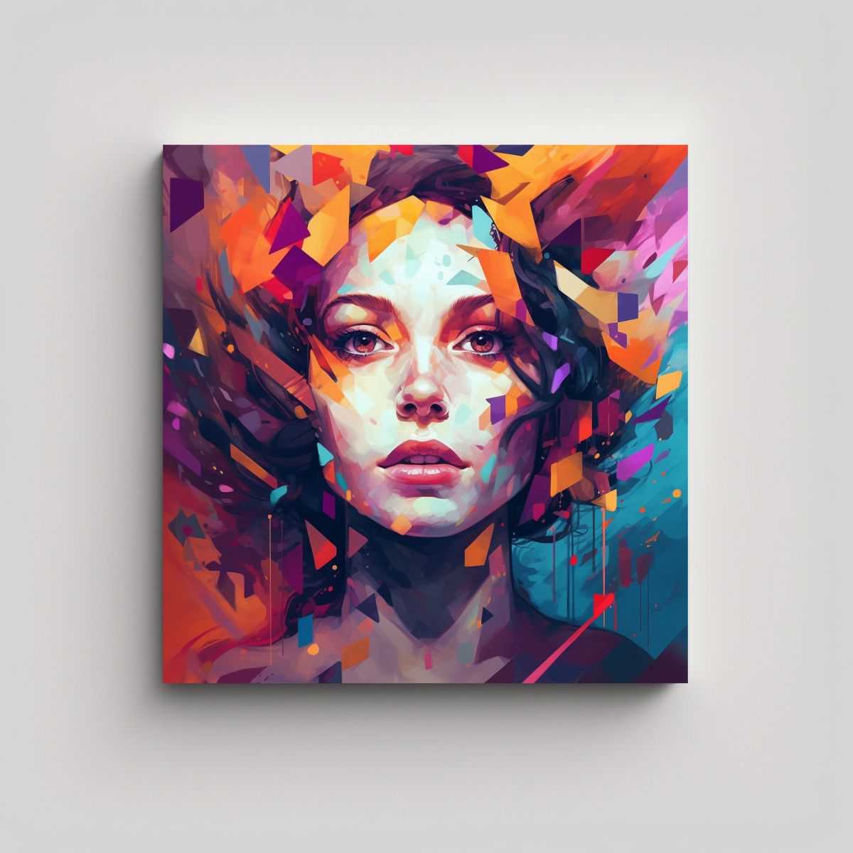 GENERICO - Pintura Decorativa: Rostro De Mujer Cubierto Con 80x80 Cm