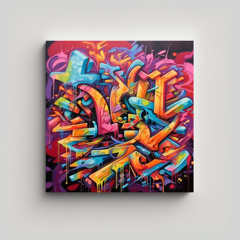 GENERICO - 1 Cuadro Cuadro Época Ejemplos De Arte Graffiti 60x60 Cm