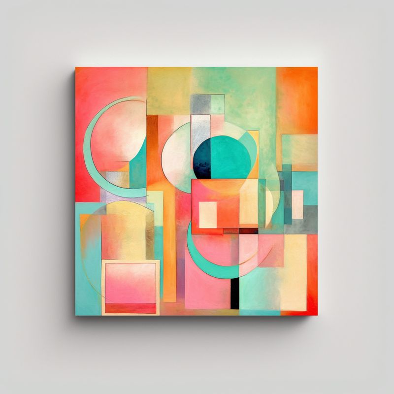 GENERICO - Pinturas Abstractas En Tonos Pastel Gama 60x60 Cm