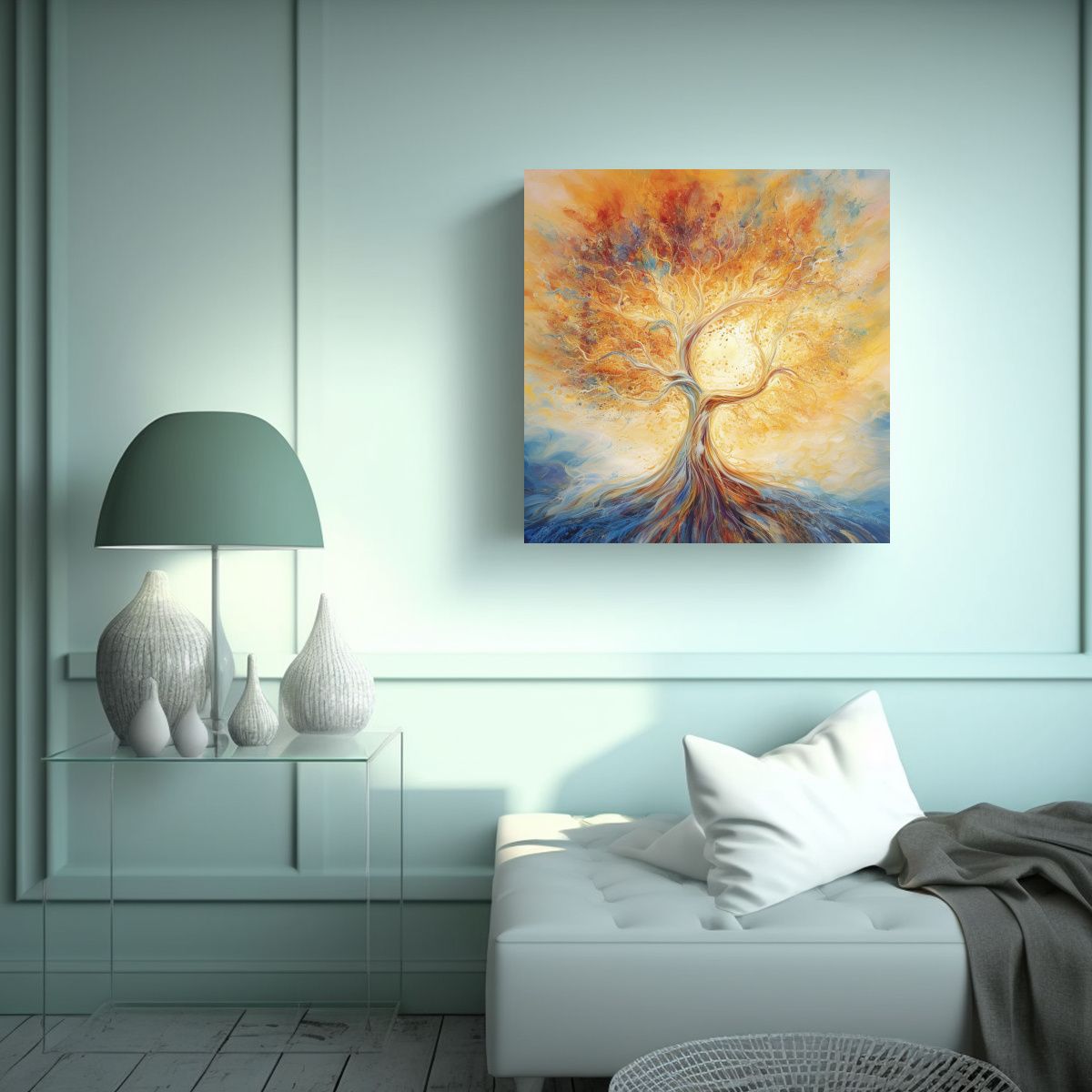 GENERICO - Pintura Abstracta En Lienzo Con Impresión De 60x60 Cm