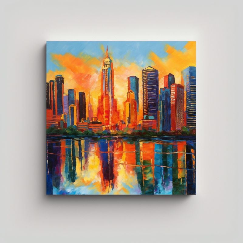 GENERICO - Pintura óleo Arte Moderno Intensidad Estilo 80x80 Cm