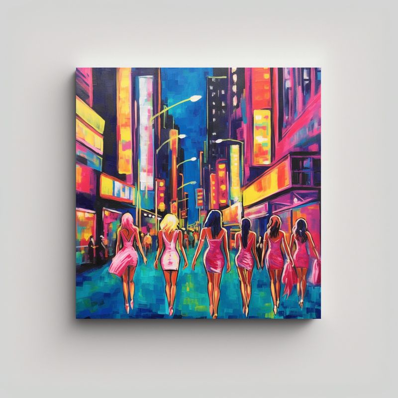 GENERICO - Cuadro Decorativo Vintage Noche De Chicas En La 50x50 Cm