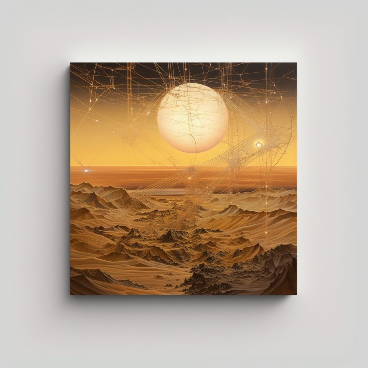 GENERICO - Cuadro Vintage De Ciudad En El Atardecer Estilo 70x70 Cm