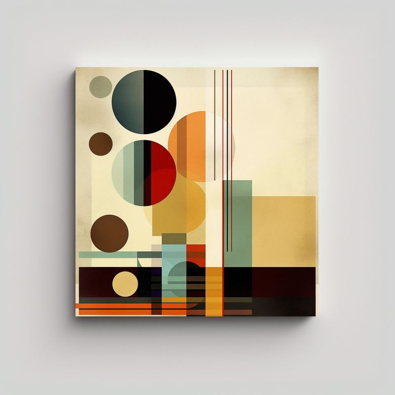 GENERICO - Cuadro Geométrico Equilibrado En Tela Para 80x80 Cm