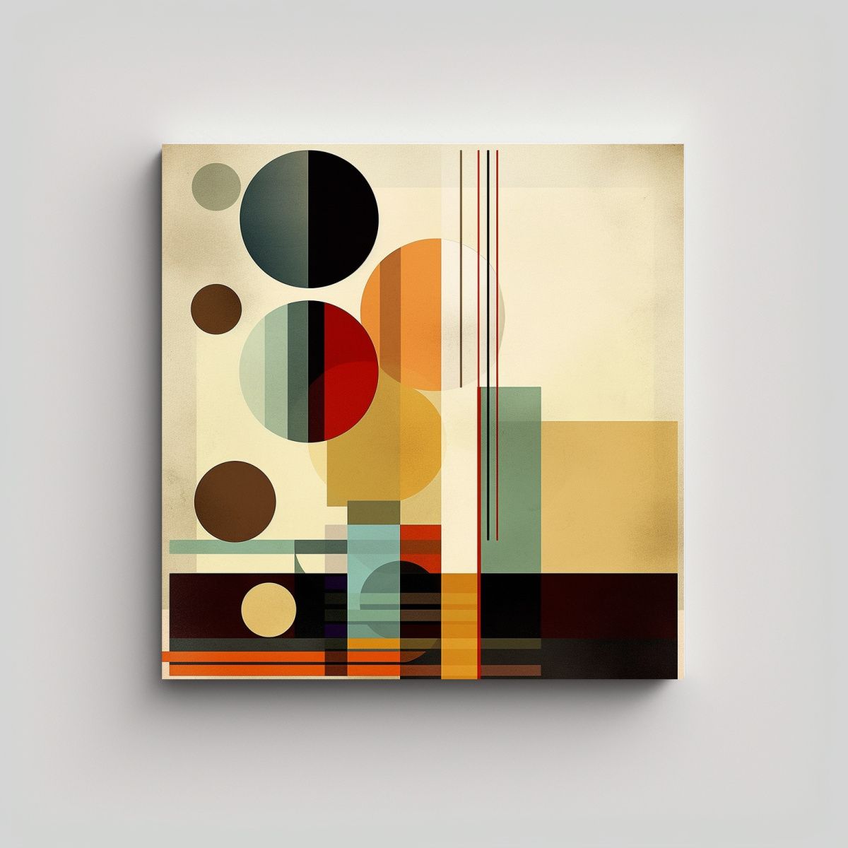 GENERICO - Cuadro Geométrico Equilibrado En Tela Para 50x50 Cm