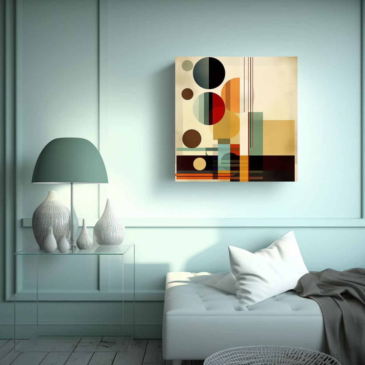 GENERICO - Cuadro Geométrico Equilibrado En Tela Para 50x50 Cm