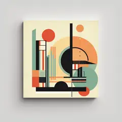 GENERICO - Cuadro Geométrico Movimiento Arte Moderno Mid 50x50 Cm