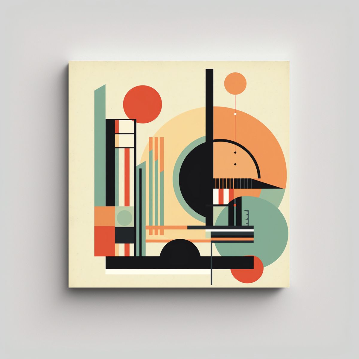 GENERICO - Cuadro Geométrico Movimiento Arte Moderno Mid 60x60 Cm