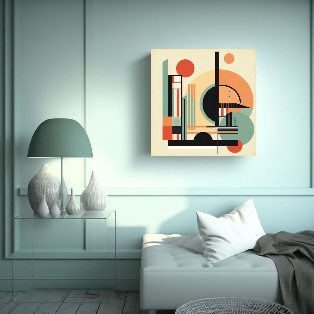 GENERICO - Cuadro Geométrico Movimiento Arte Moderno Mid 60x60 Cm