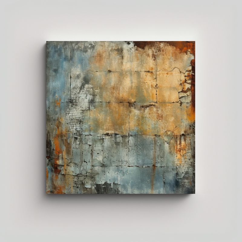 GENERICO - Pintura Decorativa Abstracta Grunge Industrial En 90x90 Cm