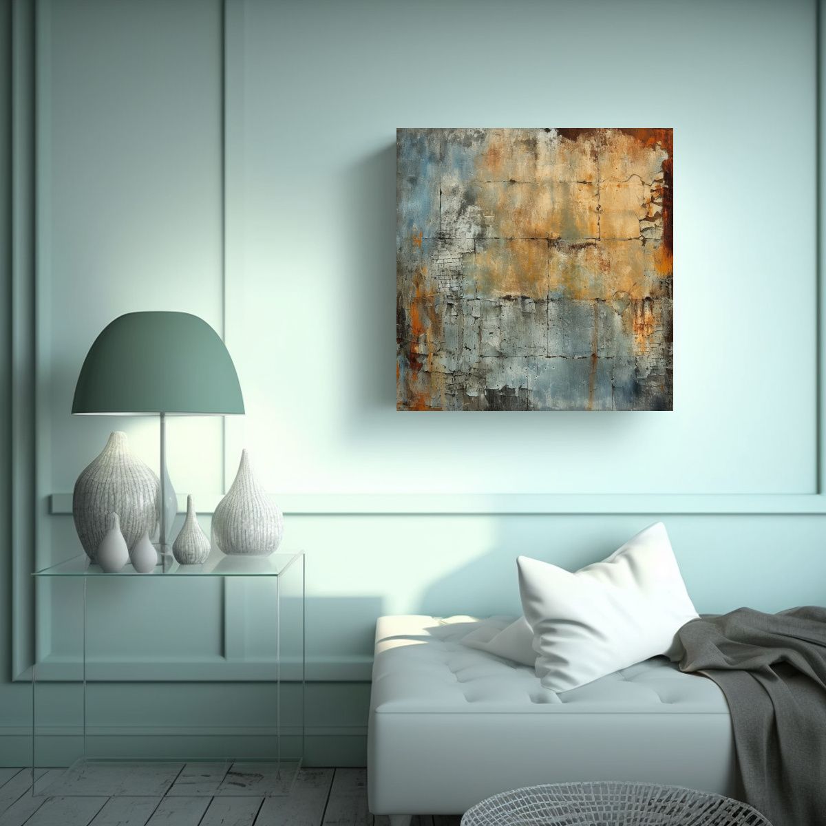 GENERICO - Pintura Decorativa Abstracta Grunge Industrial En 70x70 Cm
