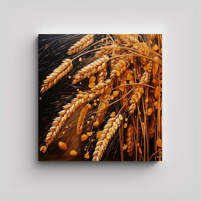 GENERICO - Pintura Abstracta De Granos De Avena Con 80x80 Cm
