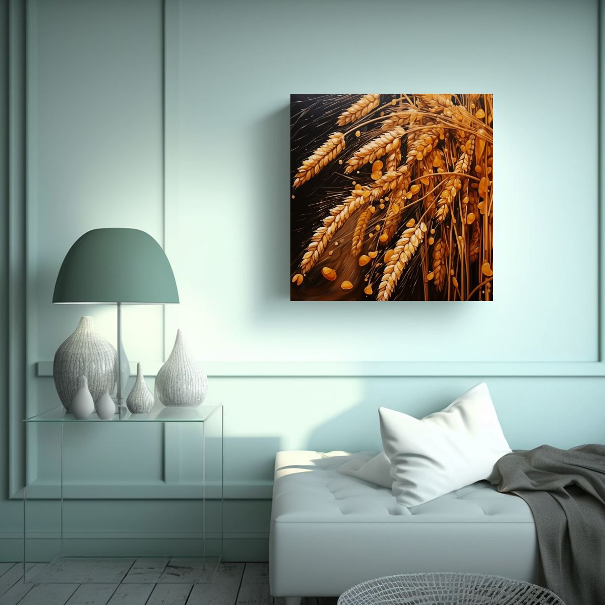 GENERICO - Pintura Abstracta De Granos De Avena Con 80x80 Cm