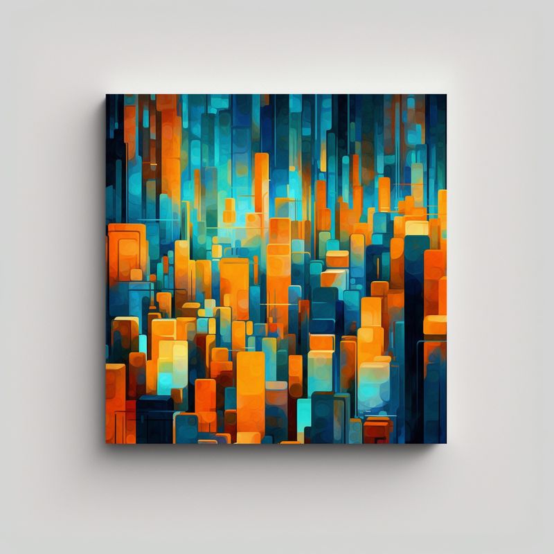 GENERICO - Pintura Decorativa Estilo Surrealista Fibonacci, 50x50 Cm