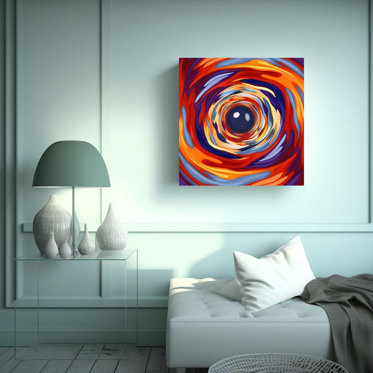 GENERICO - Cuadro Espiral Óptico Estilo Galería De Arte 90x90 Cm