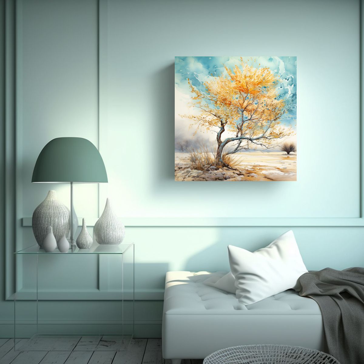 GENERICO - Pintura Abstracta De Lienzo Ocotillo Tree En 80x80 Cm