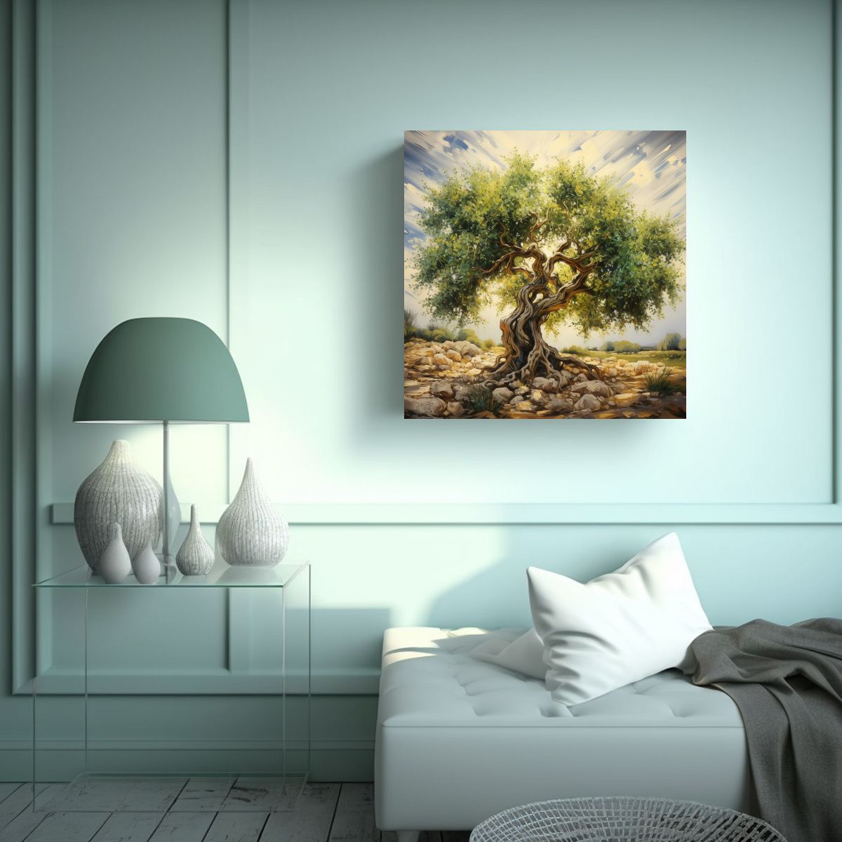 GENERICO - Tela En Bastidor Hermoso Esquema A Del Olivo 90x90 Cm