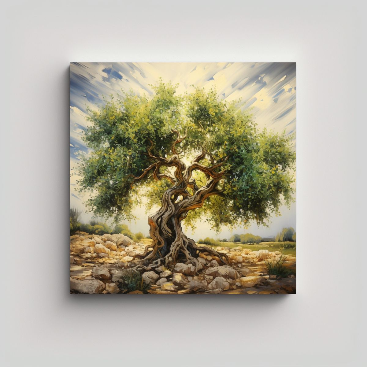 GENERICO - Tela En Bastidor Hermoso Esquema A Del Olivo 70x70 Cm