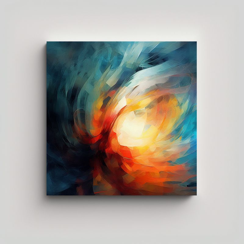 GENERICO - Cuadro Abstracto Moderno De Arte Digital, 90x90 Cm