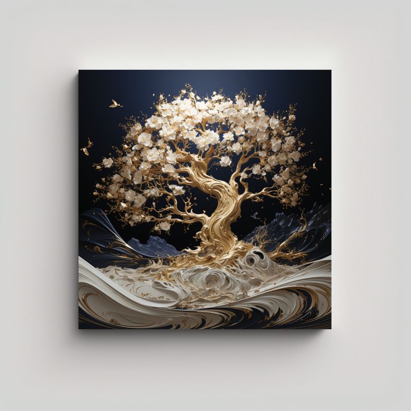 GENERICO - Cuadro Colores Simplicidad Árbol De Olivo En 90x90 Cm