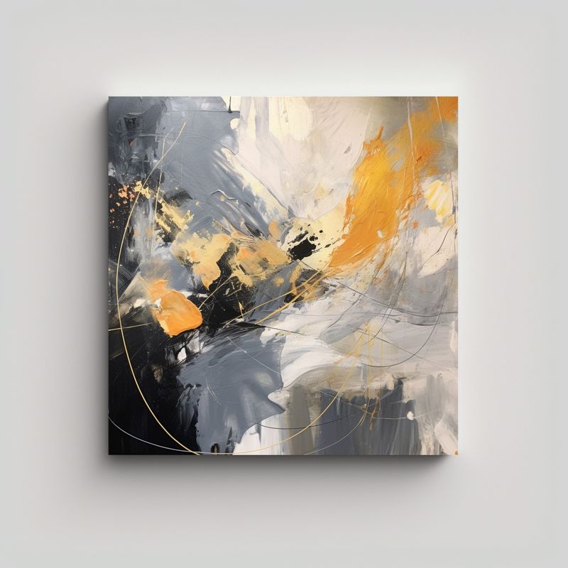 GENERICO - Arte De Pared Abstracto En Bastidor De Madera 90x90 Cm