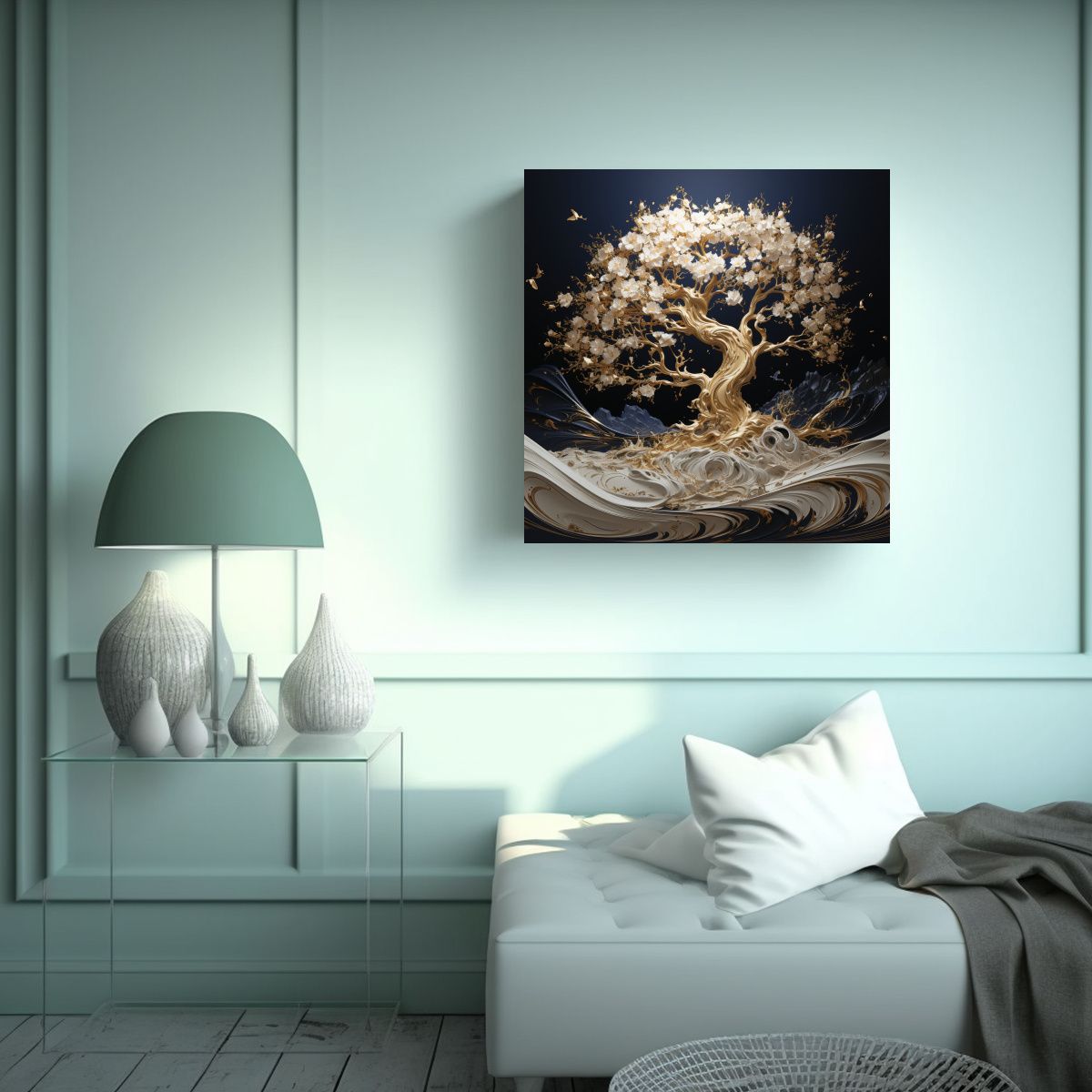 GENERICO - Cuadro Colores Simplicidad Árbol De Olivo En 70x70 Cm