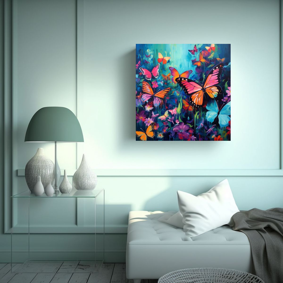 GENERICO - Lienzo De Tela Abstracto Colores Vibrantes Por 50x50 Cm