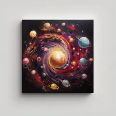 GENERICO - 1 Cuadro Abstracto De Galaxias Múltiples, Arte 80x80 Cm