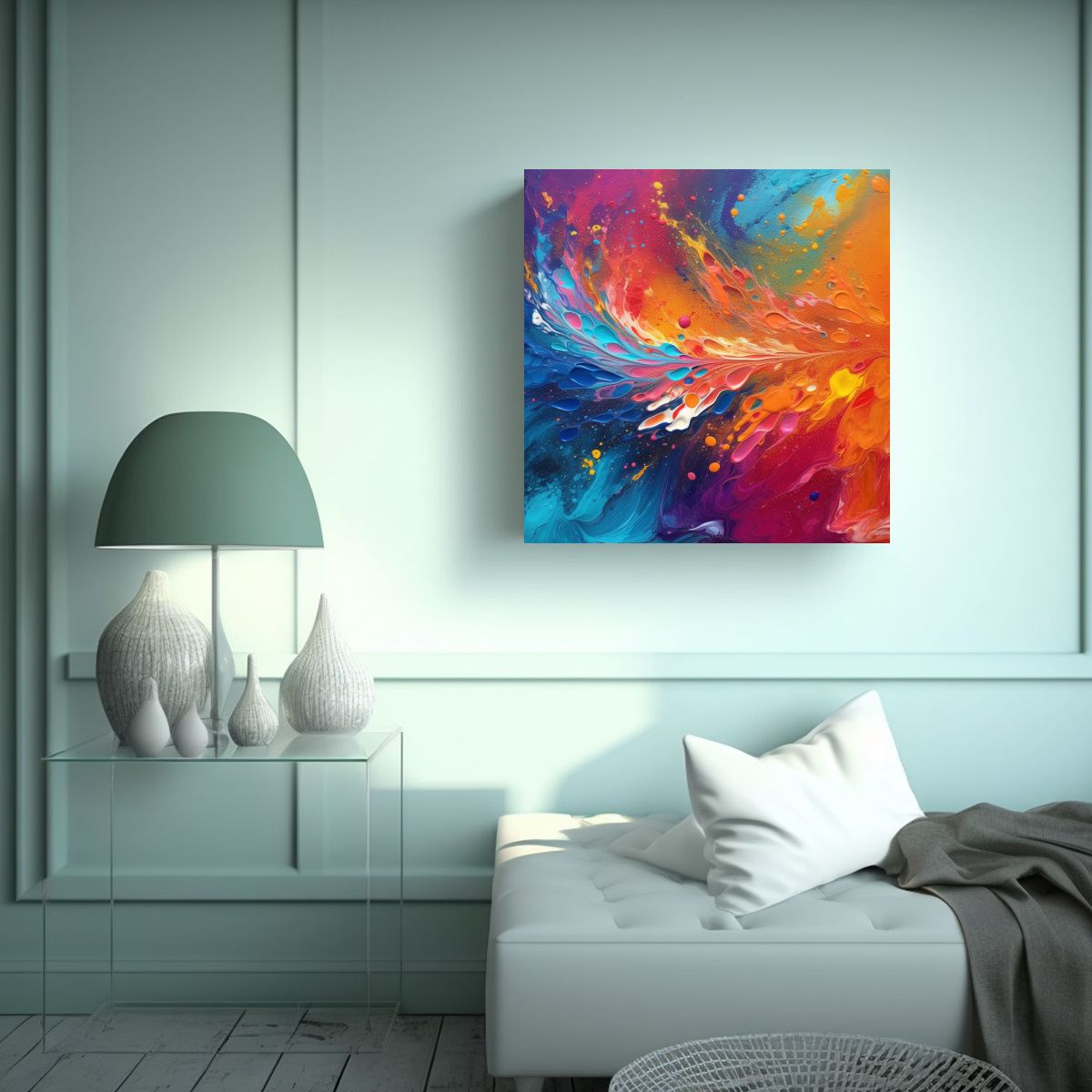 GENERICO - Pintura Decorativa De Abstracción Sensorial 70x70 Cm