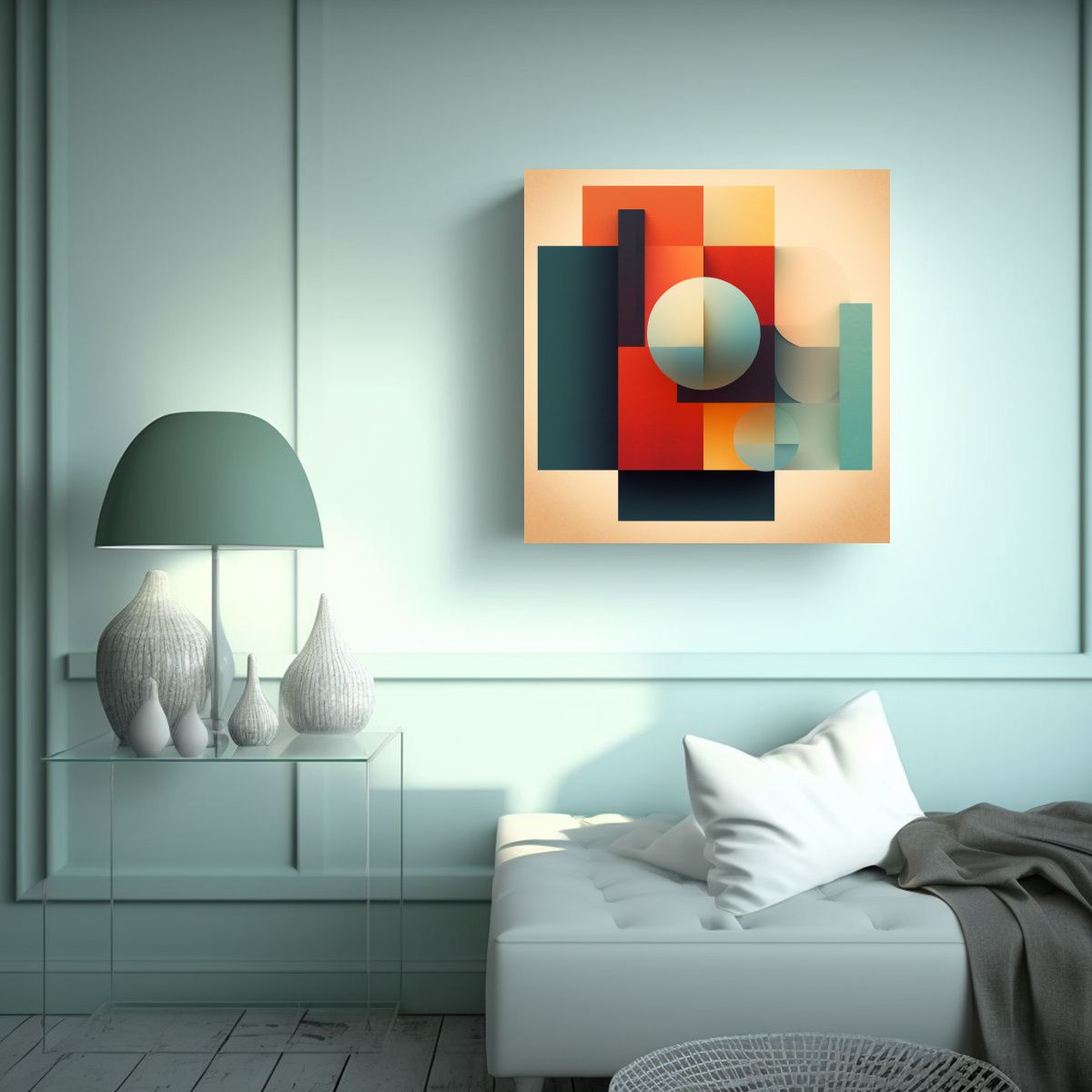 GENERICO - Pintura Decorativa Geométrica Moderna Abstracta 60x60 Cm