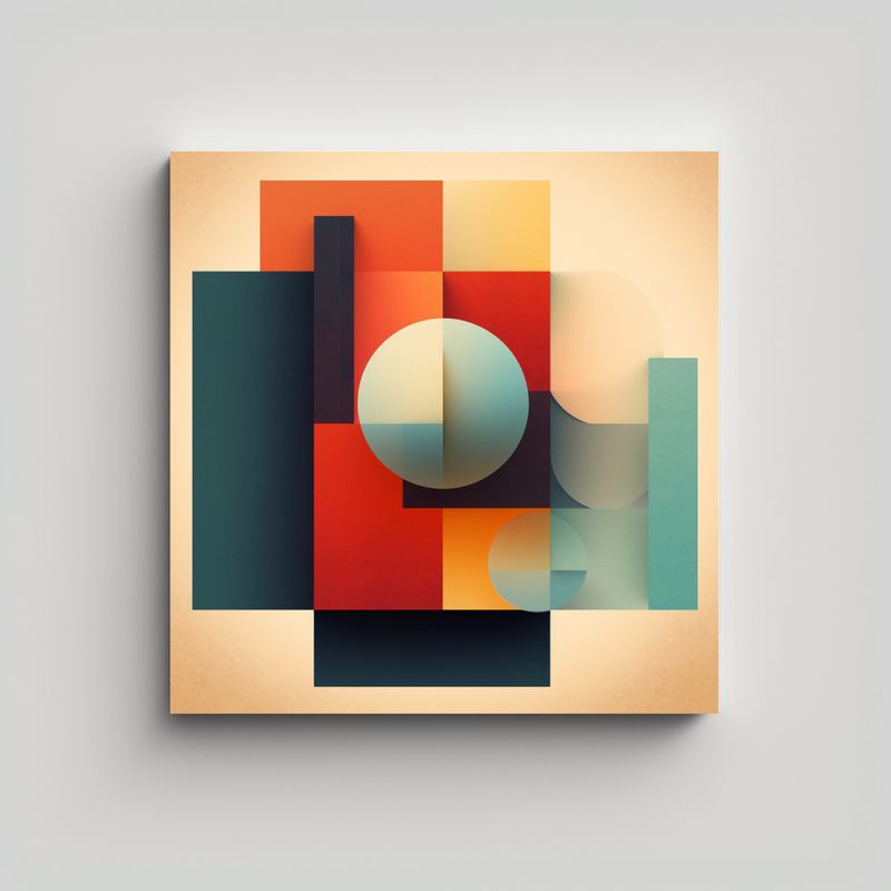 GENERICO - Pintura Decorativa Geométrica Moderna Abstracta 70x70 Cm