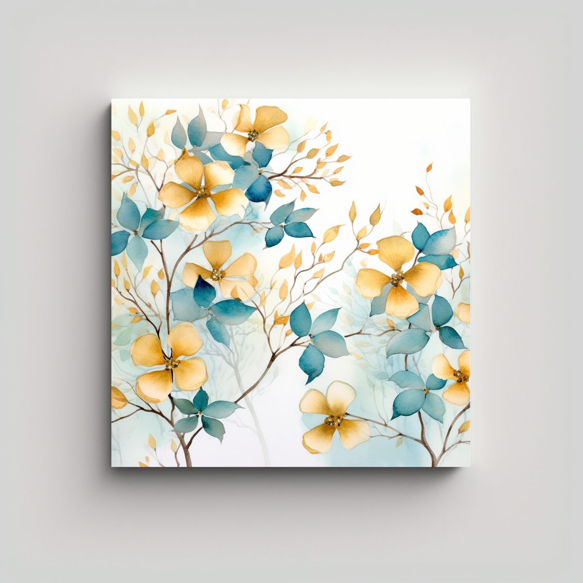 GENERICO - Cuadro Moderno Estrellados Flores Dogwood 80x80 Cm