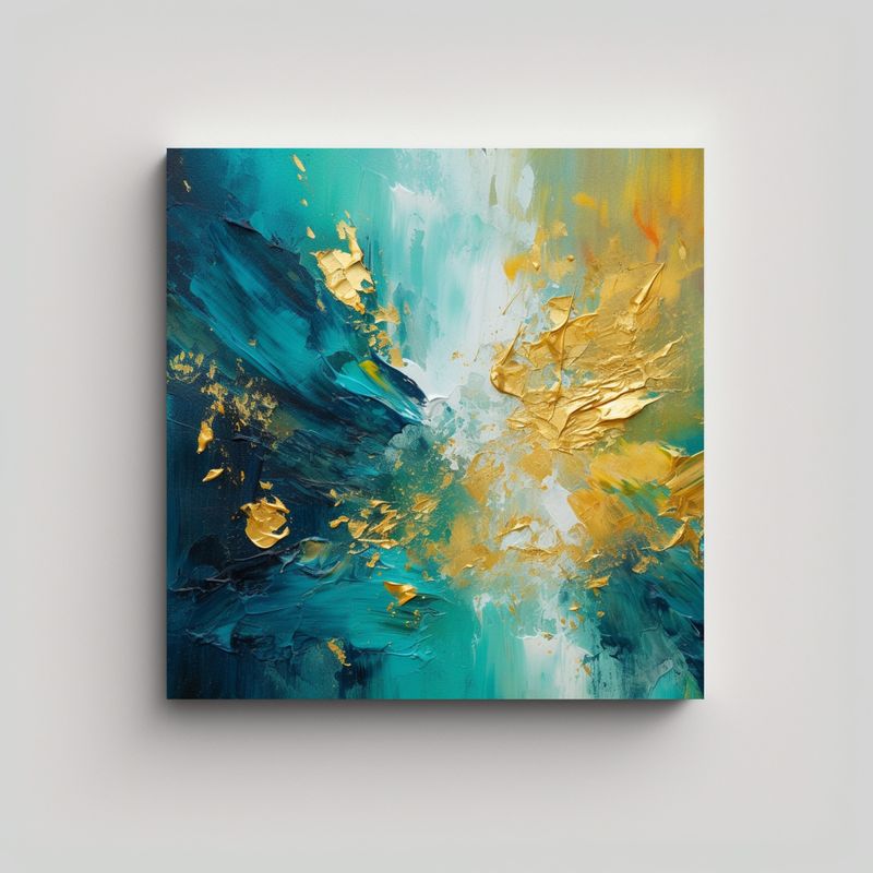 GENERICO - Pintura Abstracta De Lienzo En Colores Multicolor 80x80 Cm