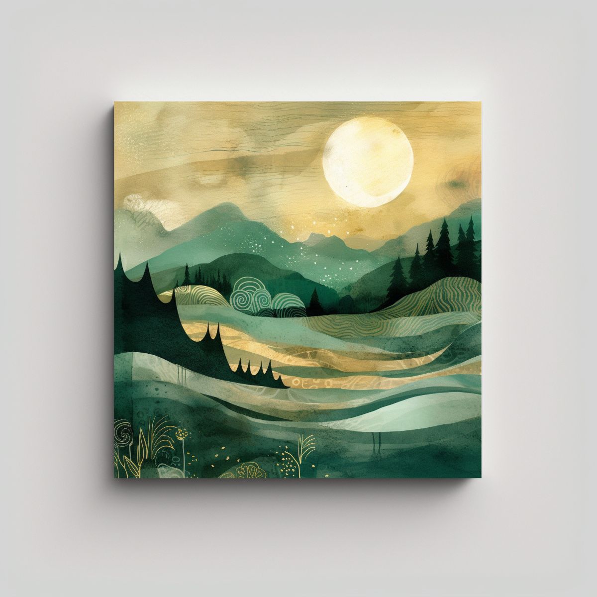 GENERICO - Cuadro De Tela En Bastidor Diseño Vision, Estilo 60x60 Cm