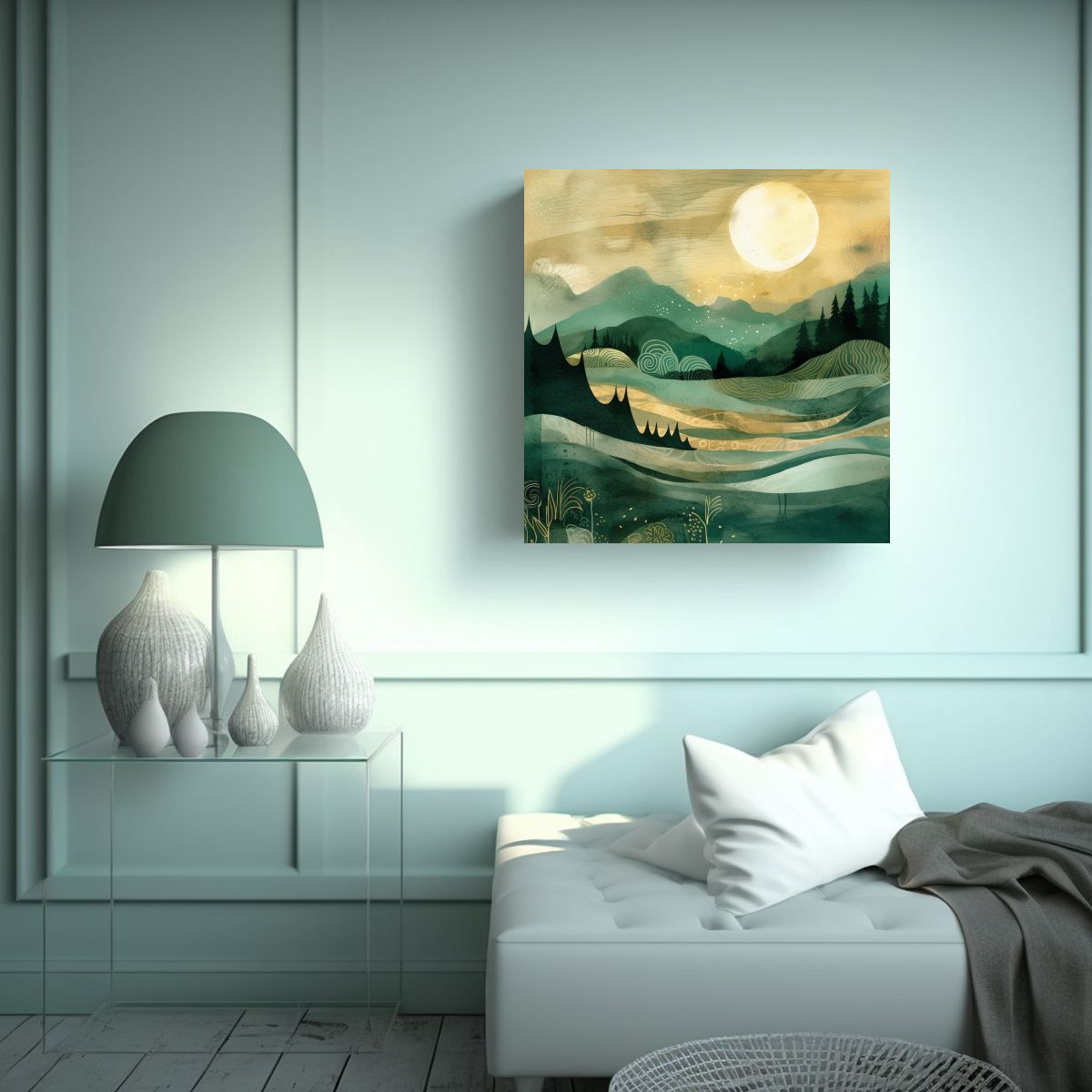 GENERICO - Cuadro De Tela En Bastidor Diseño Vision, Estilo 70x70 Cm