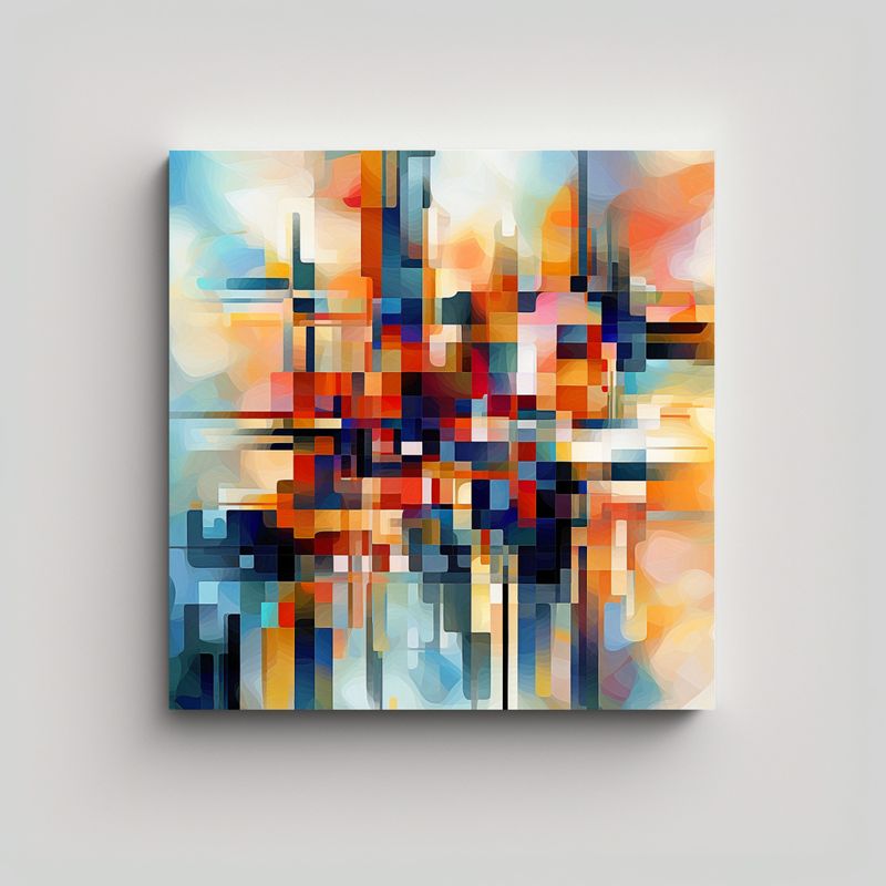 GENERICO - Cuadro Abstracto De Tela Con Temática Impactante 60x60 Cm