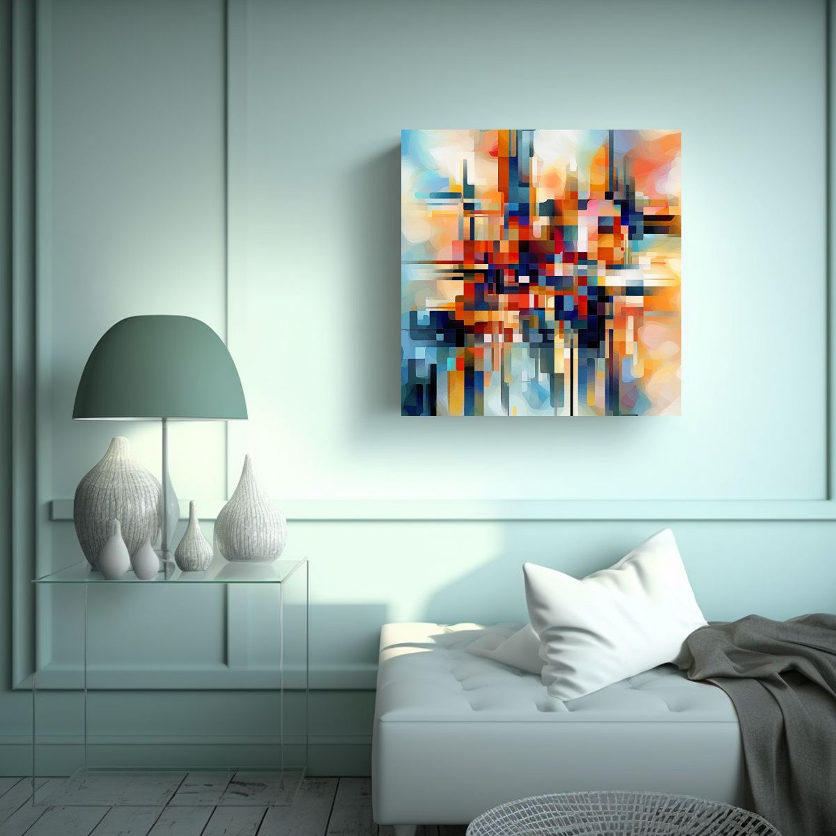 GENERICO - Cuadro Abstracto De Tela Con Temática Impactante 80x80 Cm