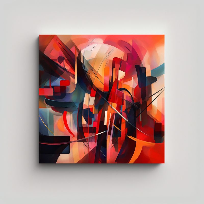 GENERICO - Pintura Abstracta Para Sala En Estilo Libre 50x50 Cm
