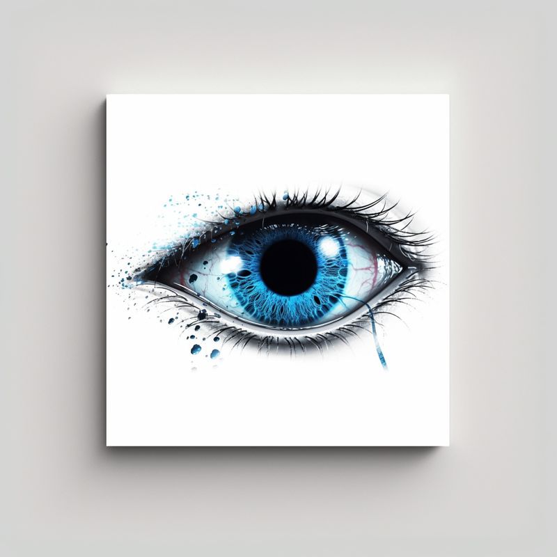 GENERICO - Pintura Urbana Estilo Galería Con Efecto De Ojos 90x90 Cm