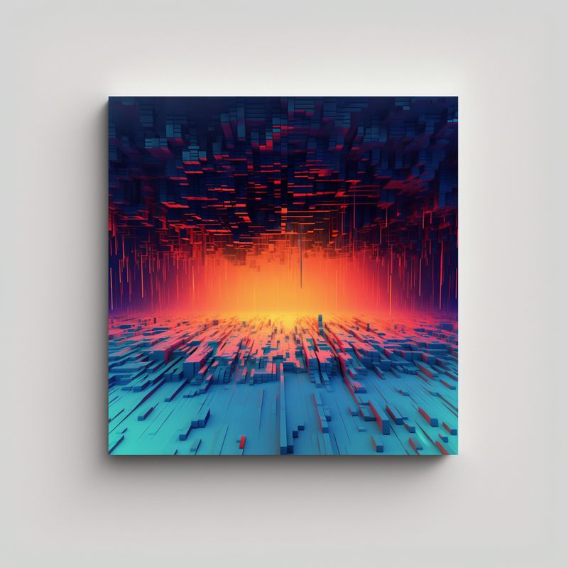 GENERICO - Fondo Glitch Estilo Urbano Para Decoración De 70x70 Cm